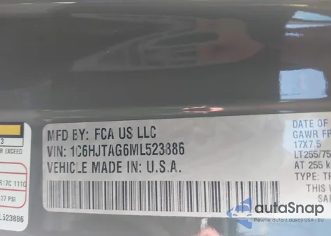 2021 Jeep Gladiator Willys 4X4 from USA, damaged, VIN 1C6HJTAG6ML523886